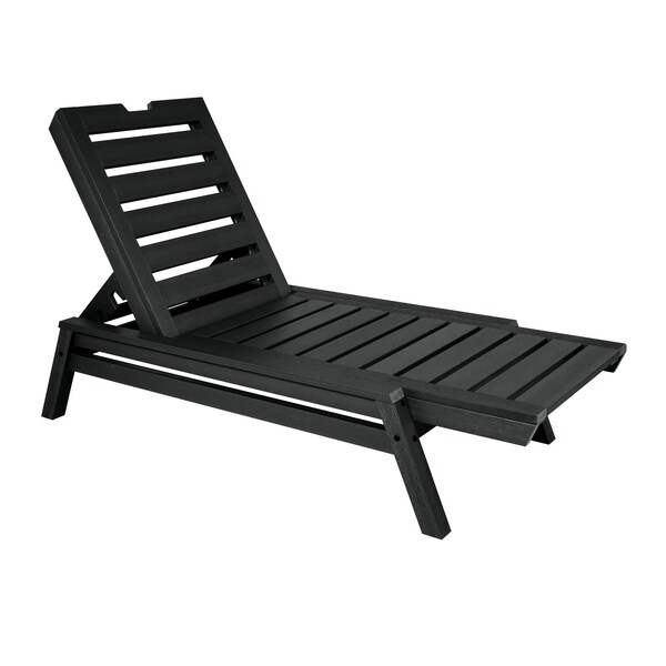 Highwood Usa Crestone Chaise Lounge Outdoor Furniture for Pool, Patio CM-LNGSQ62-BKE - main
